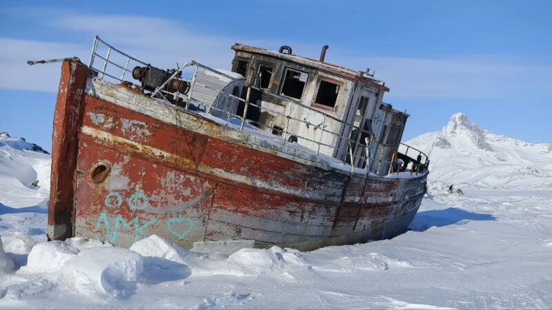 Greenland Old Sunken Ship